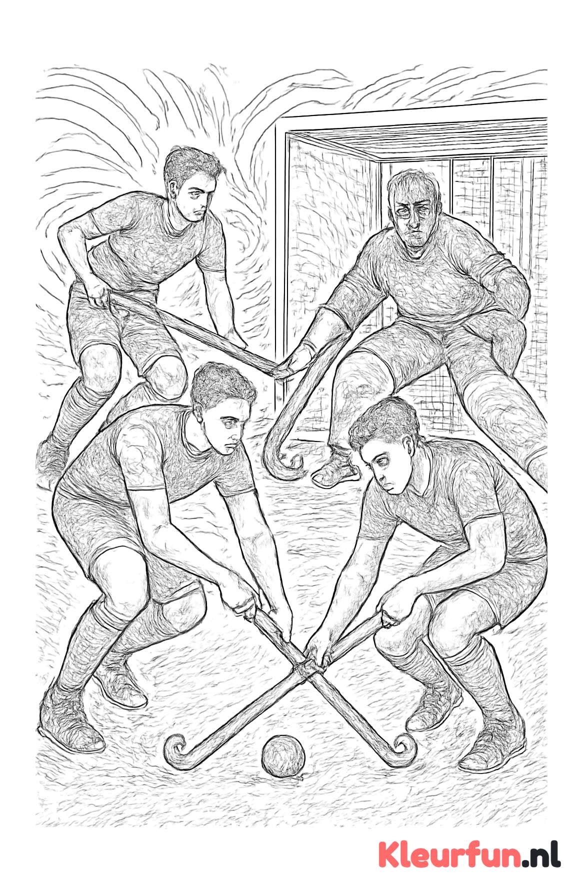 Spannende Hockeywedstrijd in Actie
