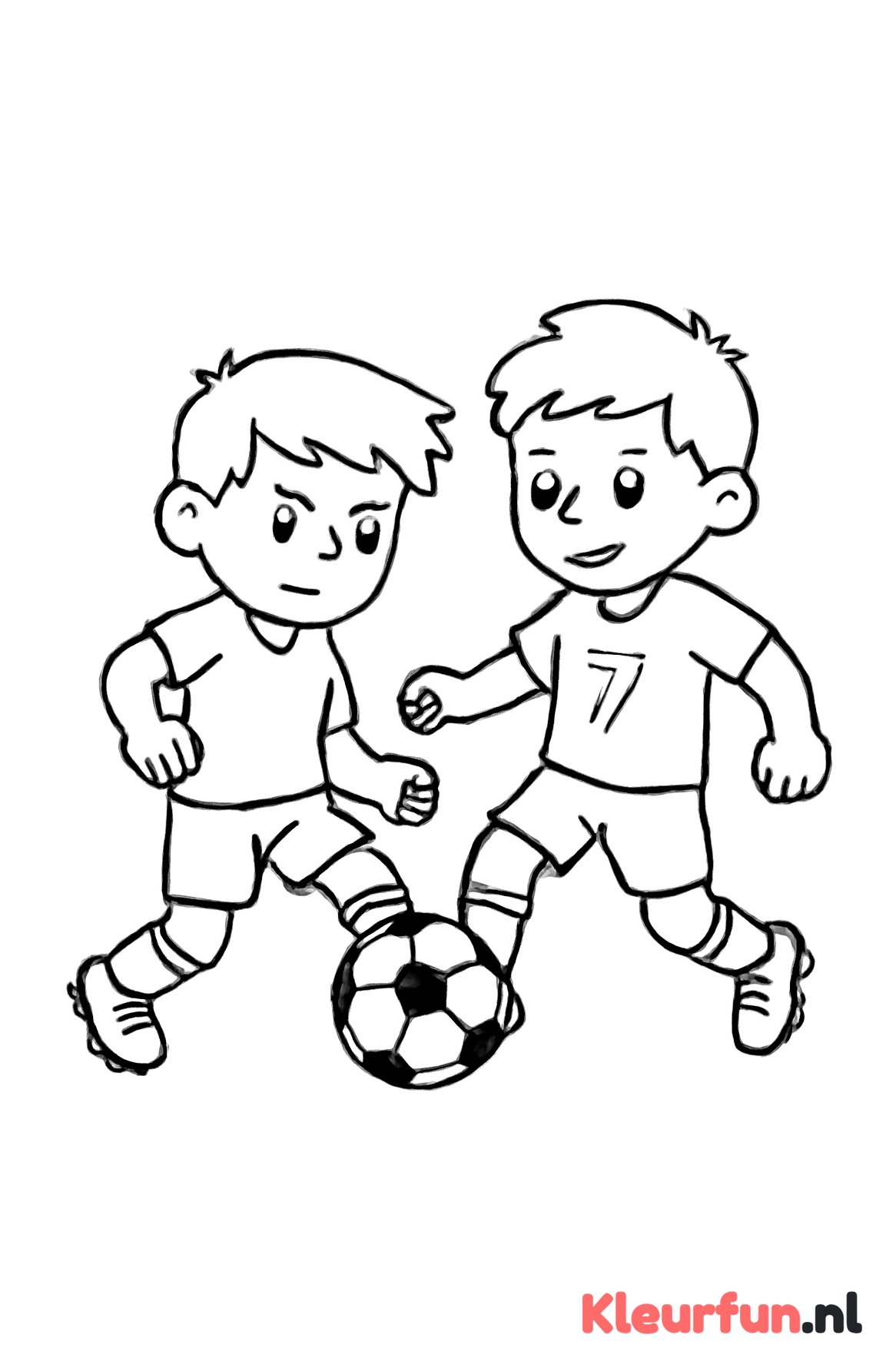 Twee spelers strijden om de bal