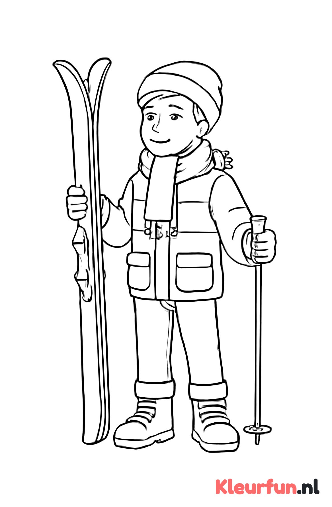 Sportieve tiener in winterkleding