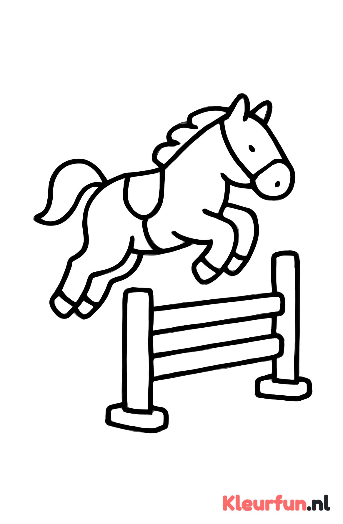 Springpaard over hindernis