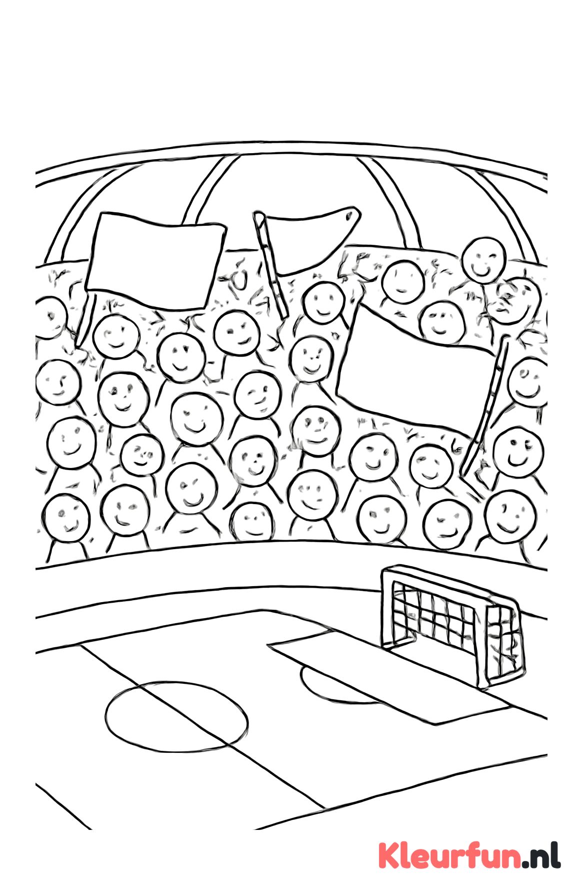 Voetbalstadion met supporters