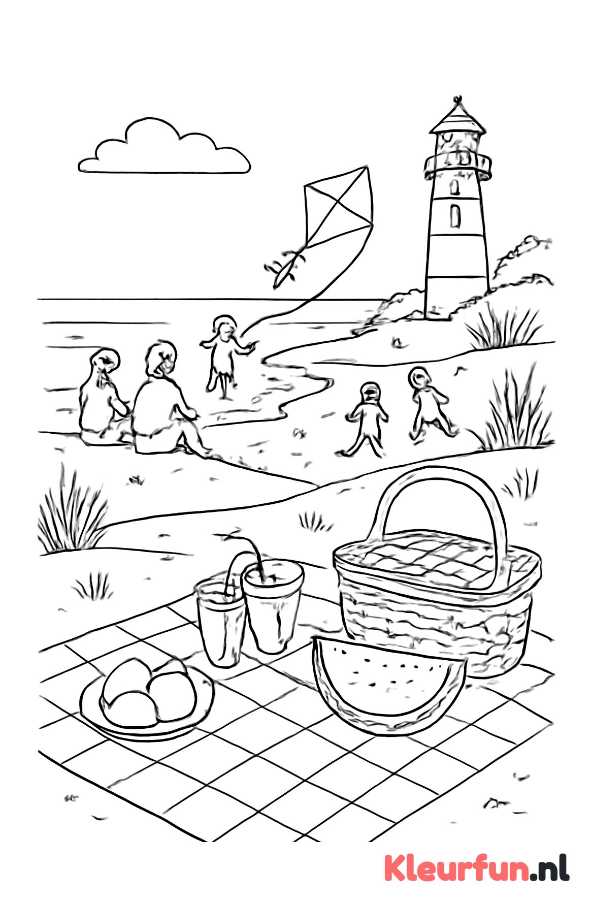 Zomerse strandpicknick bij de zee