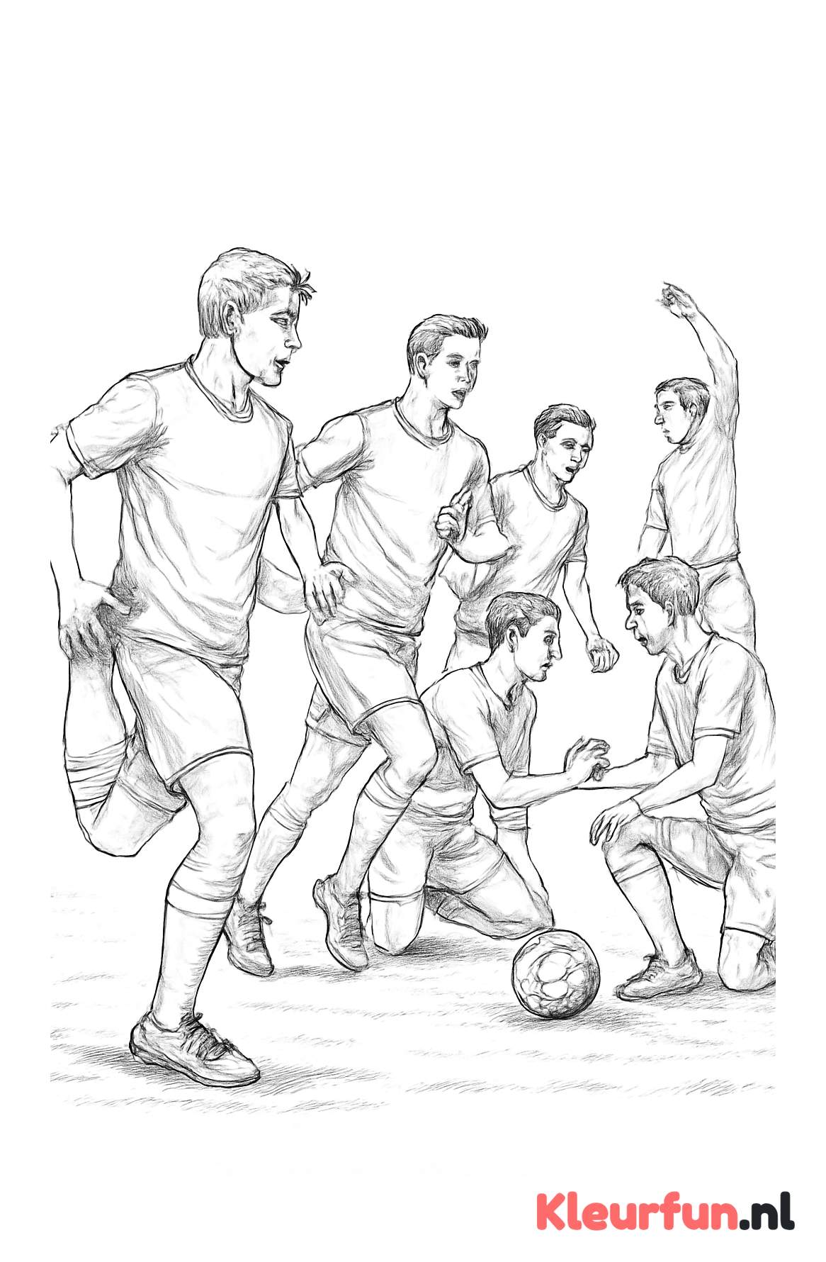 Voetbalteam warming-up