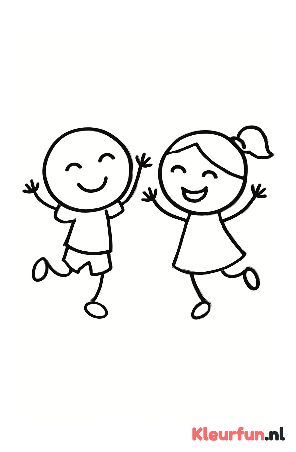 Twee simpele dansende kindjes