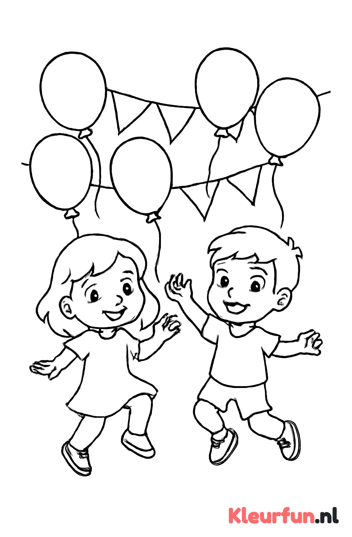 Twee Kinderen Dansen op het Feest