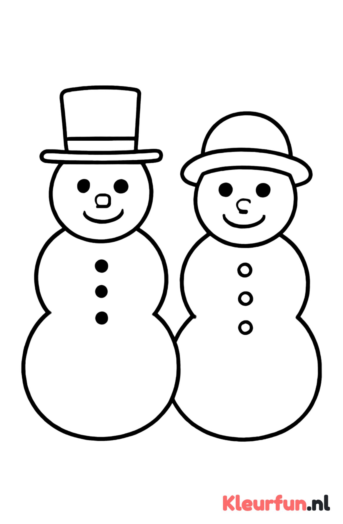 Twee grote sneeuwpoppen