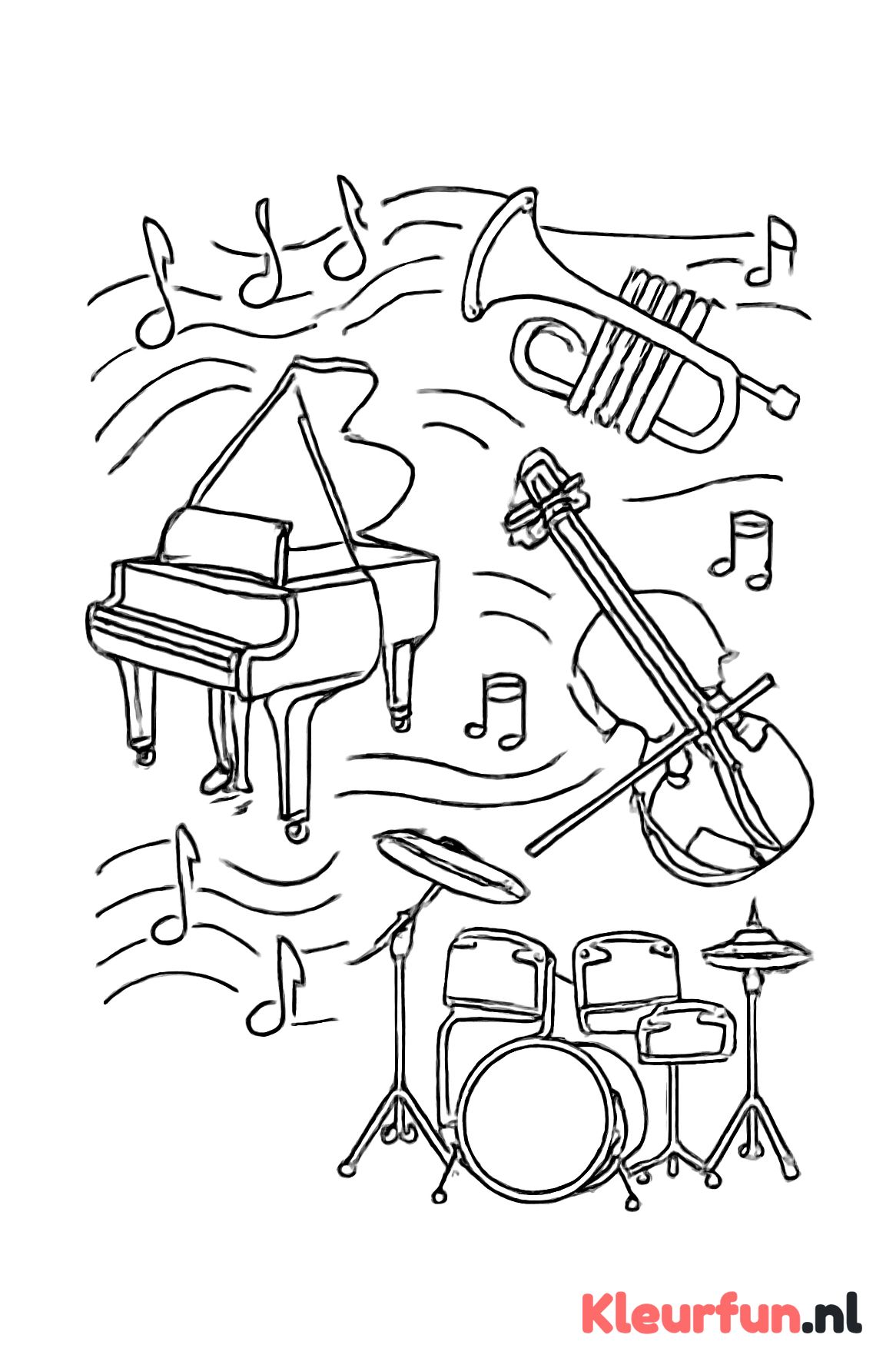 Verschillende muziekinstrumenten