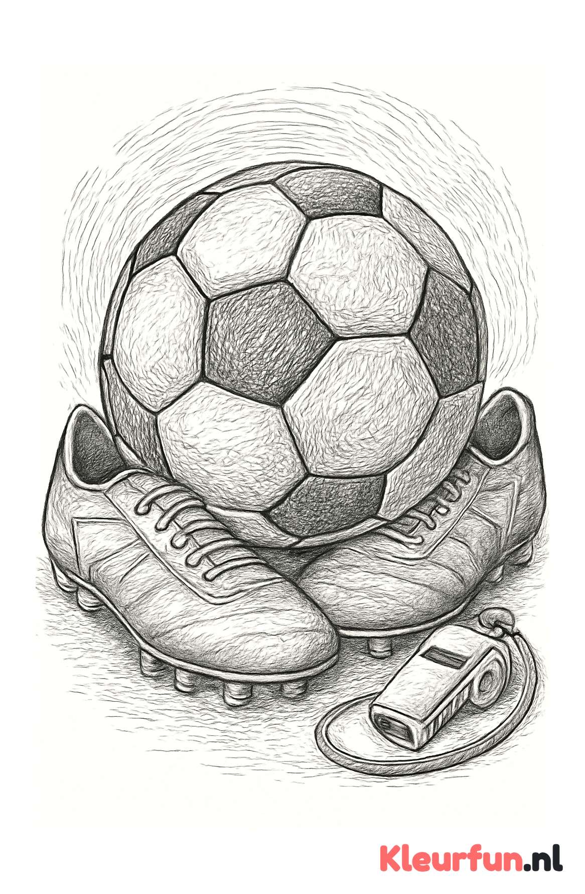 Close-up van een voetbal met sportattributen