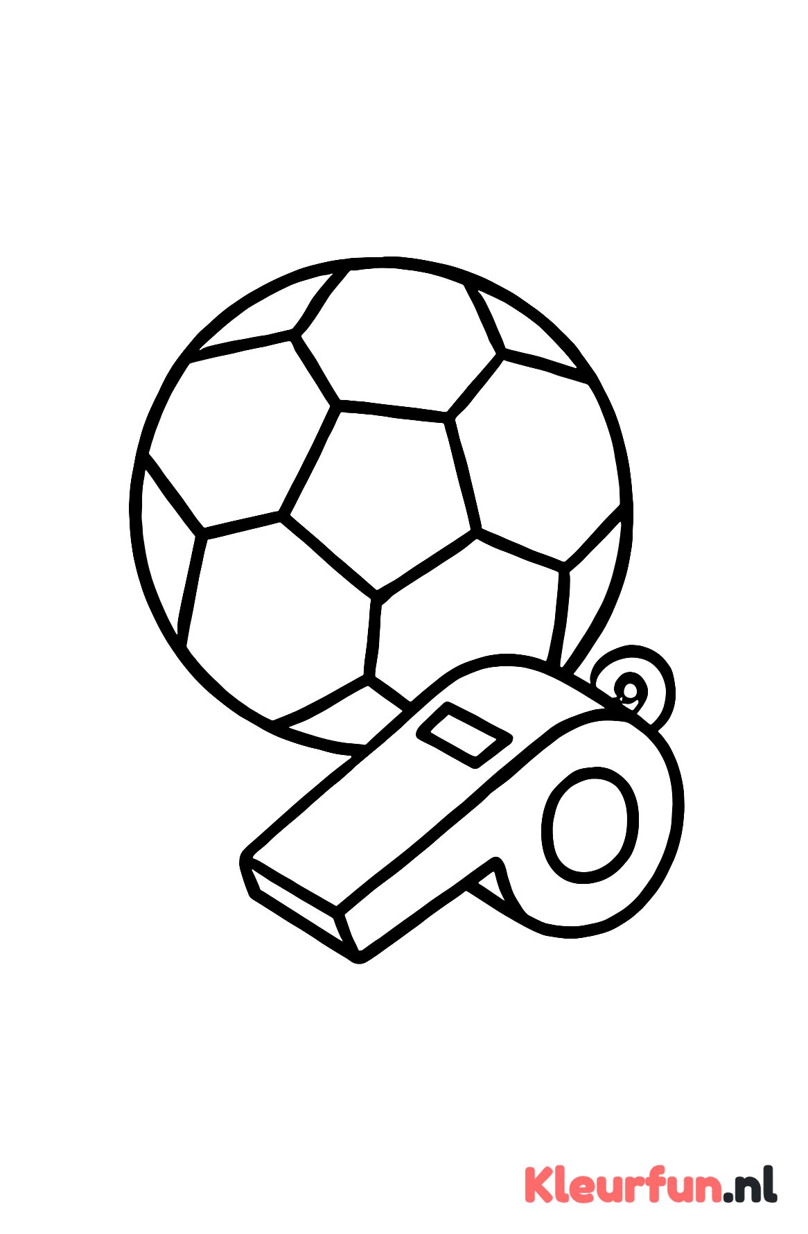 Voetbal en scheidsrechterfluitje