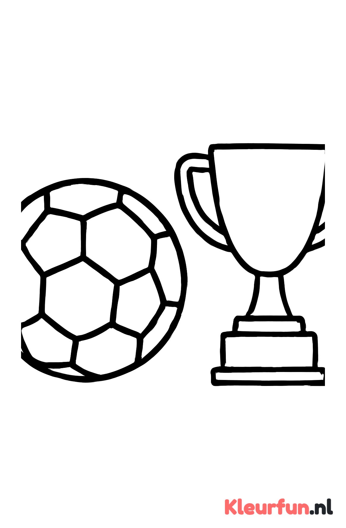 Voetbal en trofee