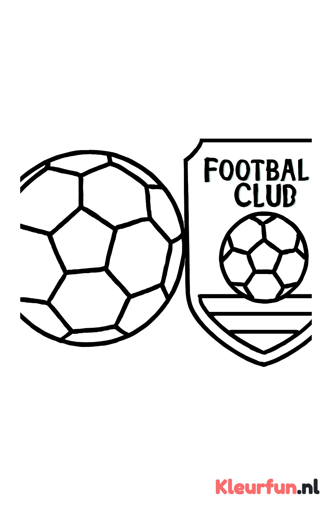 Voetbal met voetbalclub logo simpel