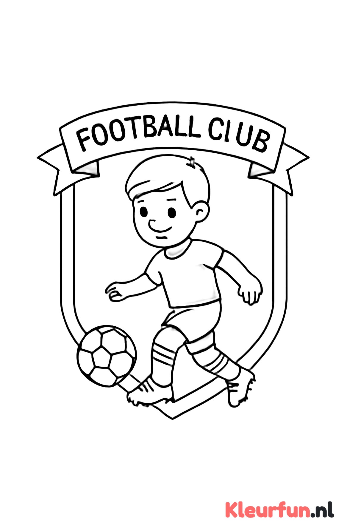 Voetbalclub logo met speler