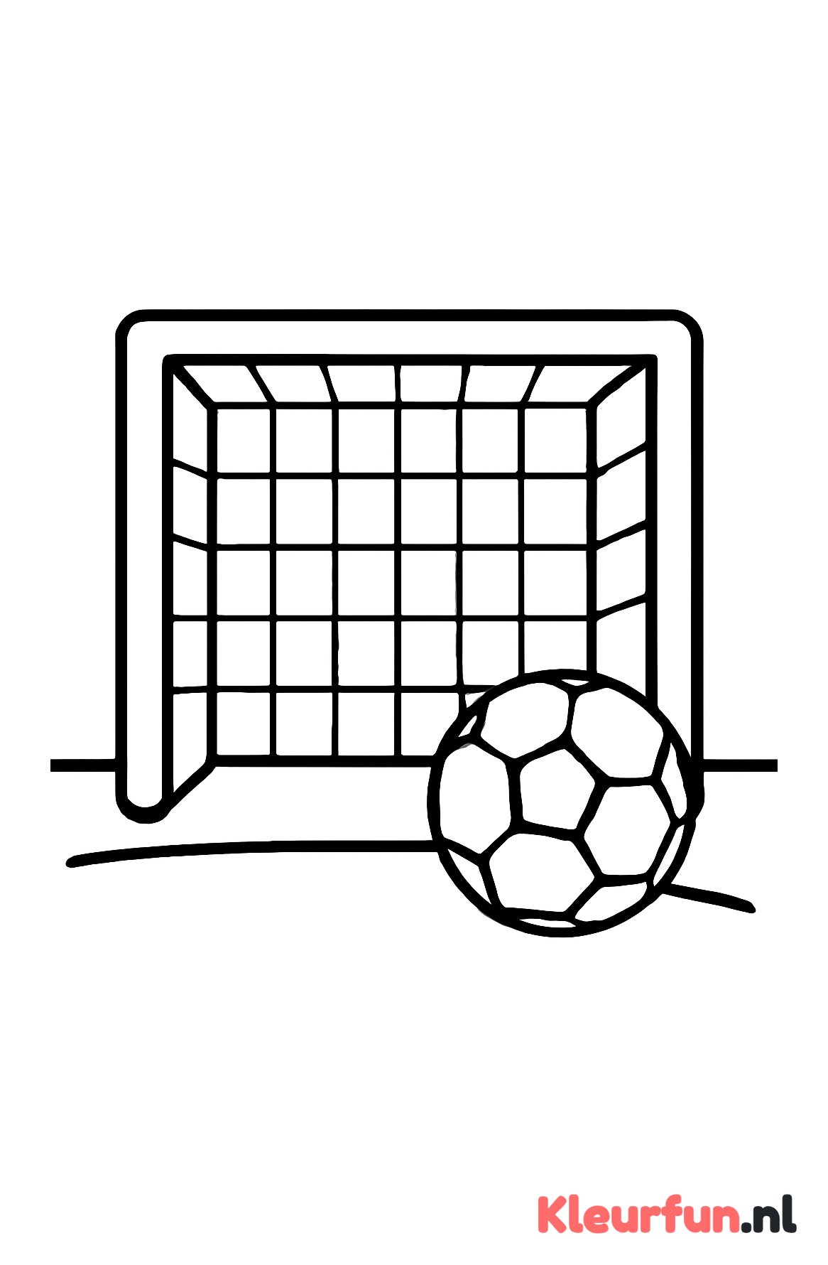 Voetbalgoal met bal