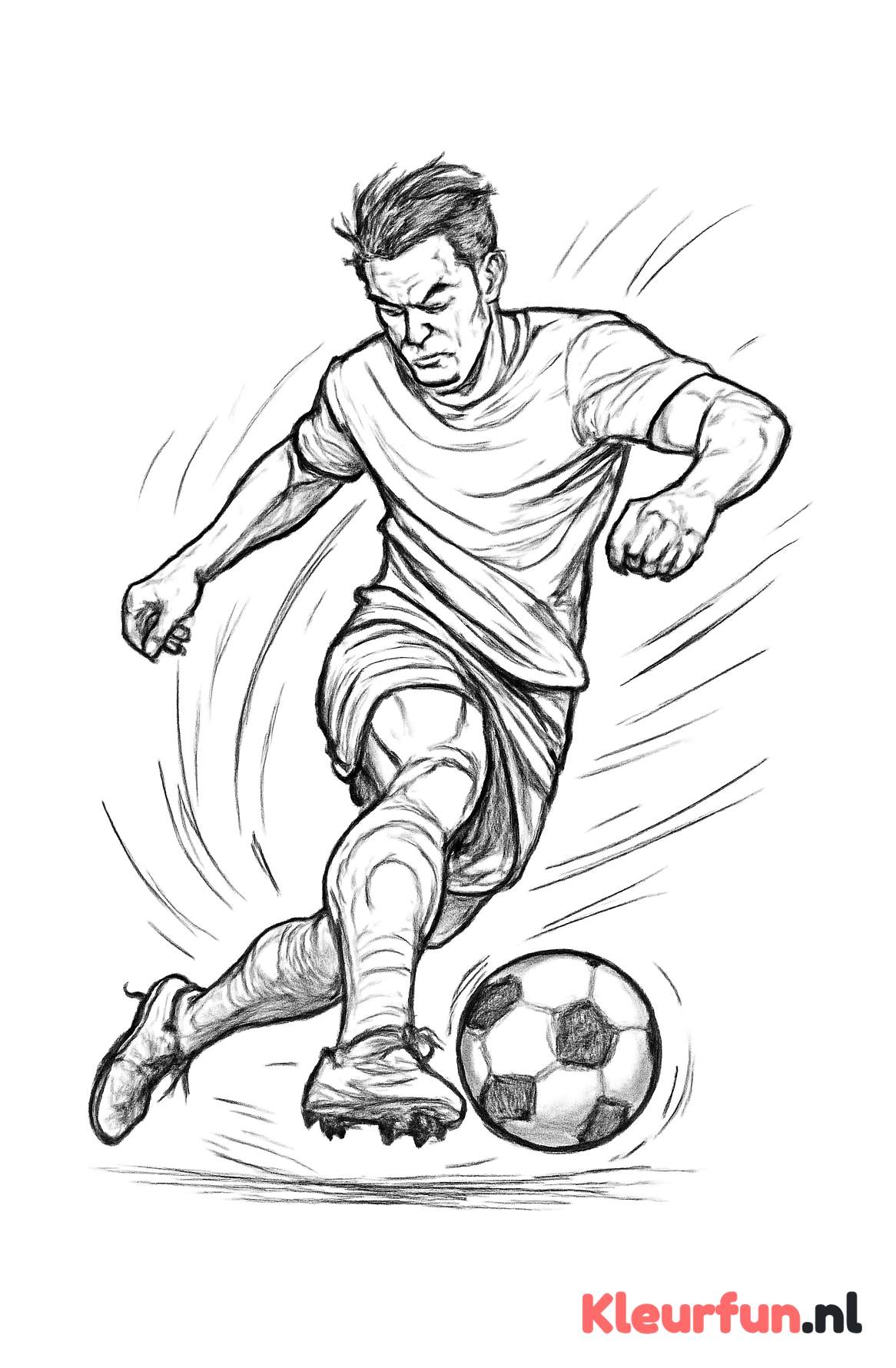 Close-up voetballer in actie