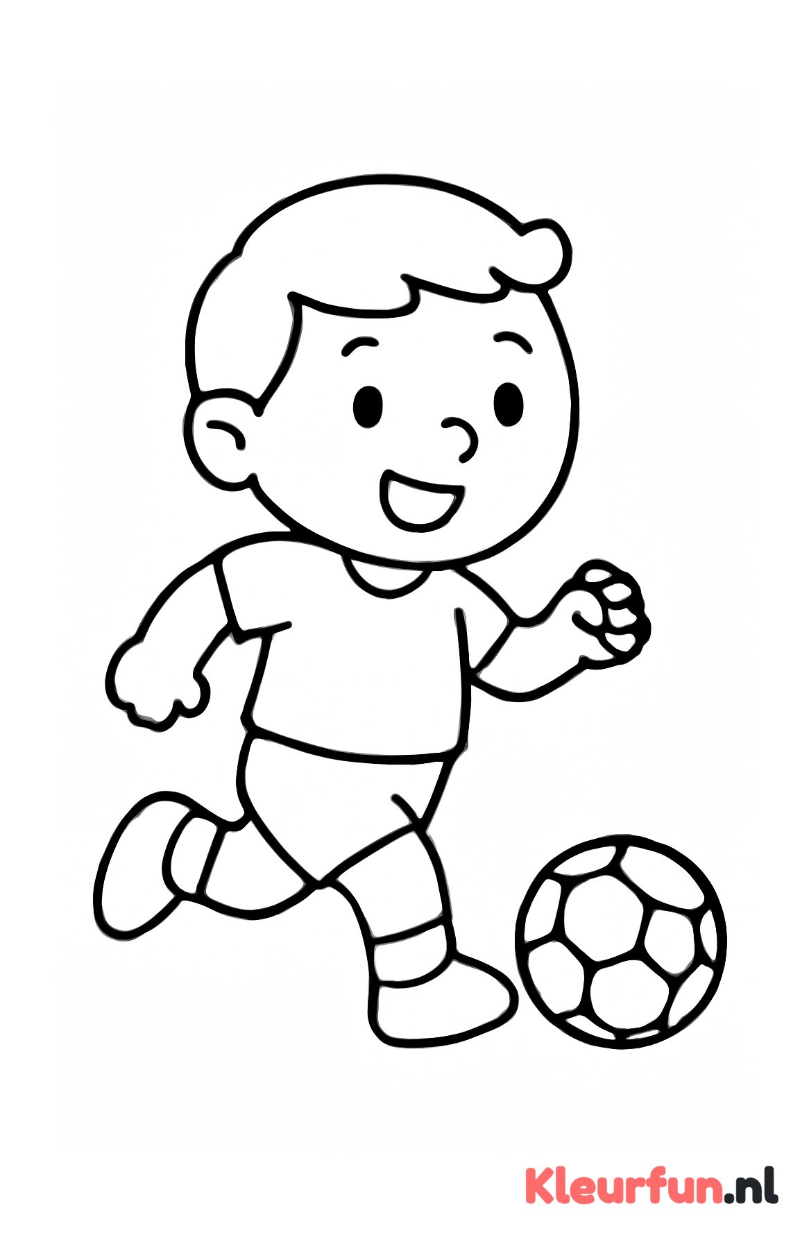 Voetballer loopt met bal