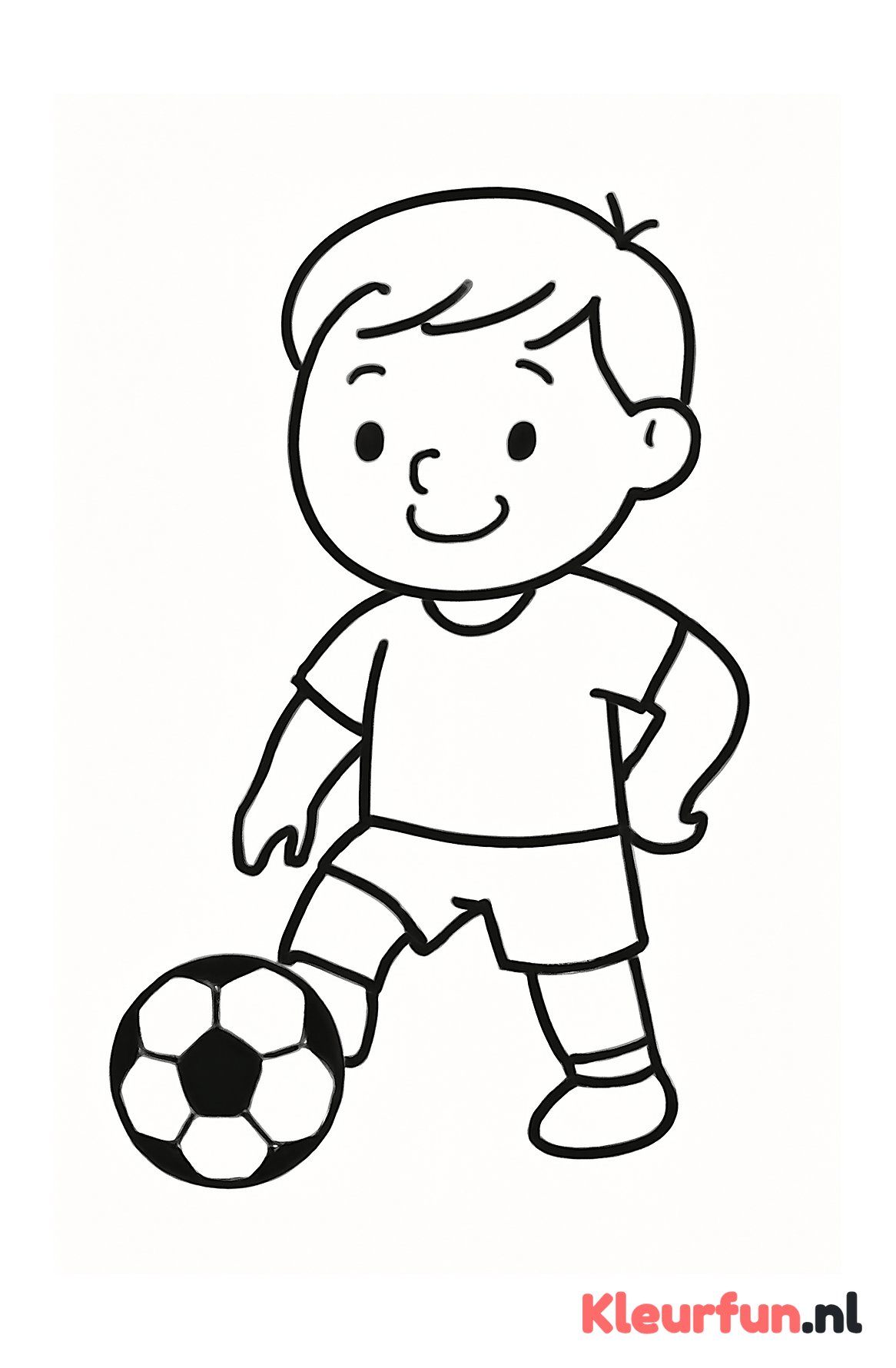 Voetballer trapt bal
