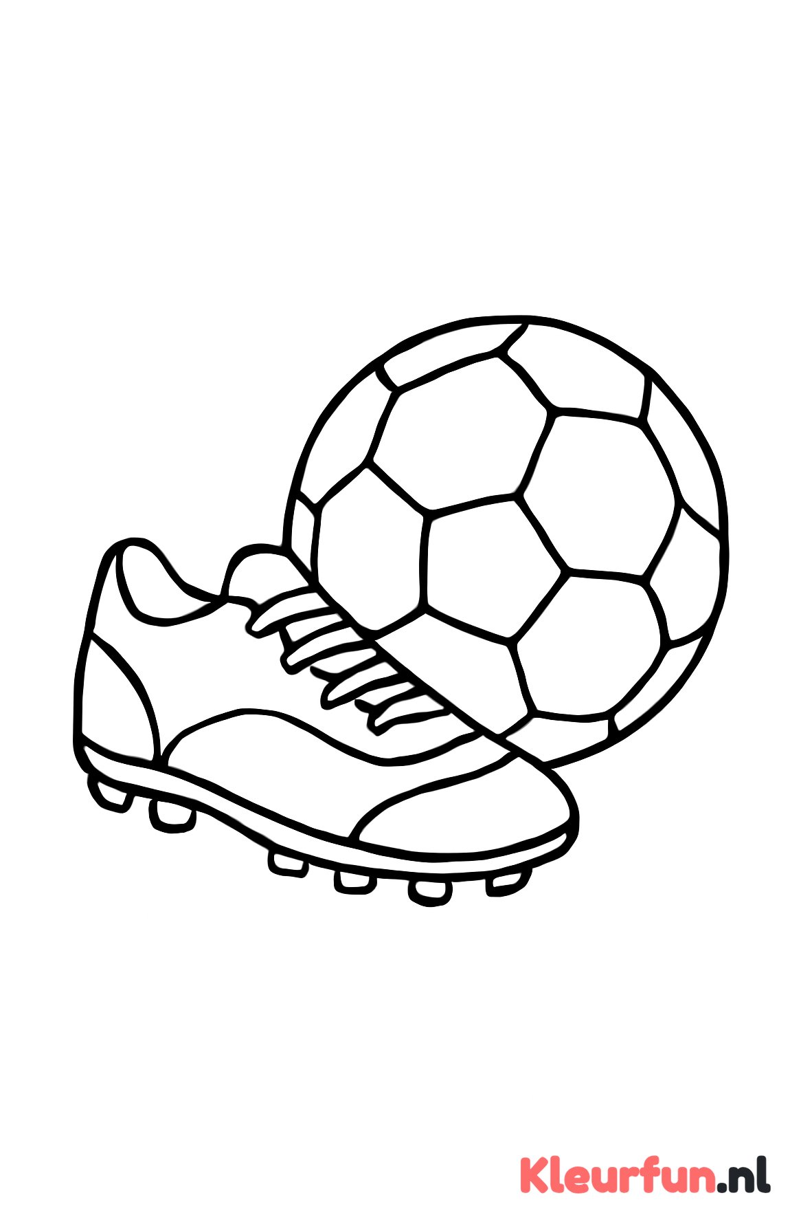 Voetbalschoen en voetbal samen