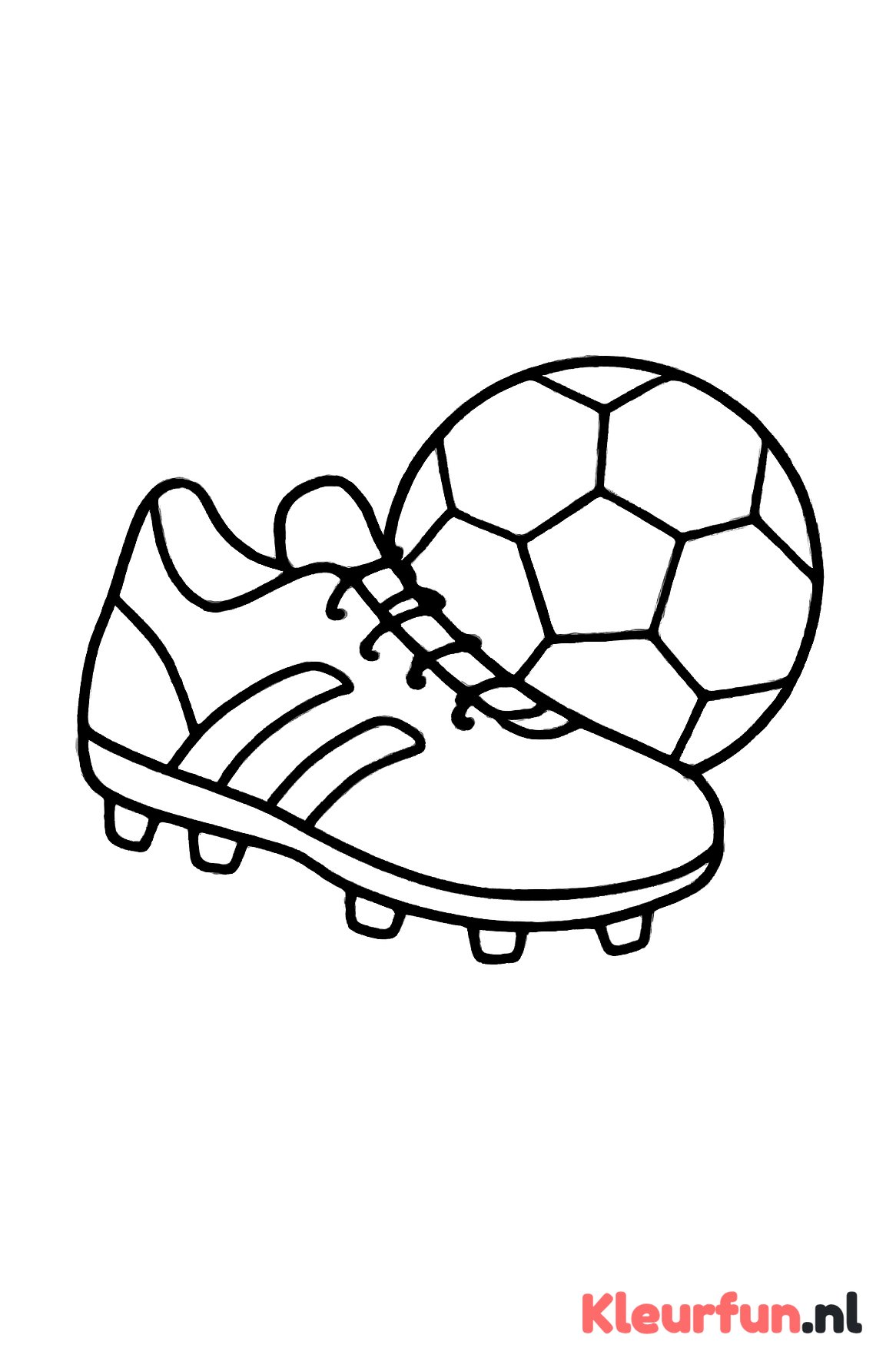Voetbalschoen en voetbal