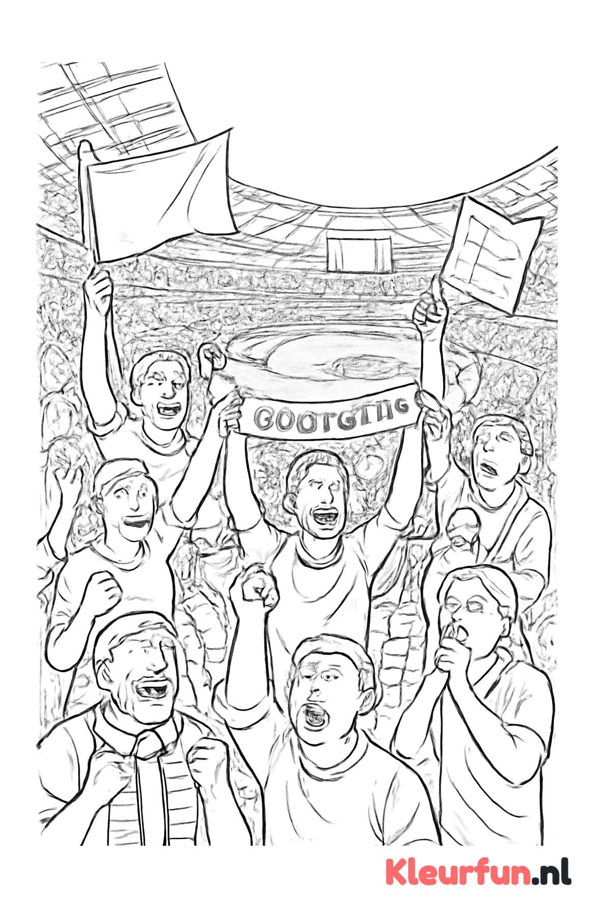 Voetbalstadion met enthousiaste supporters