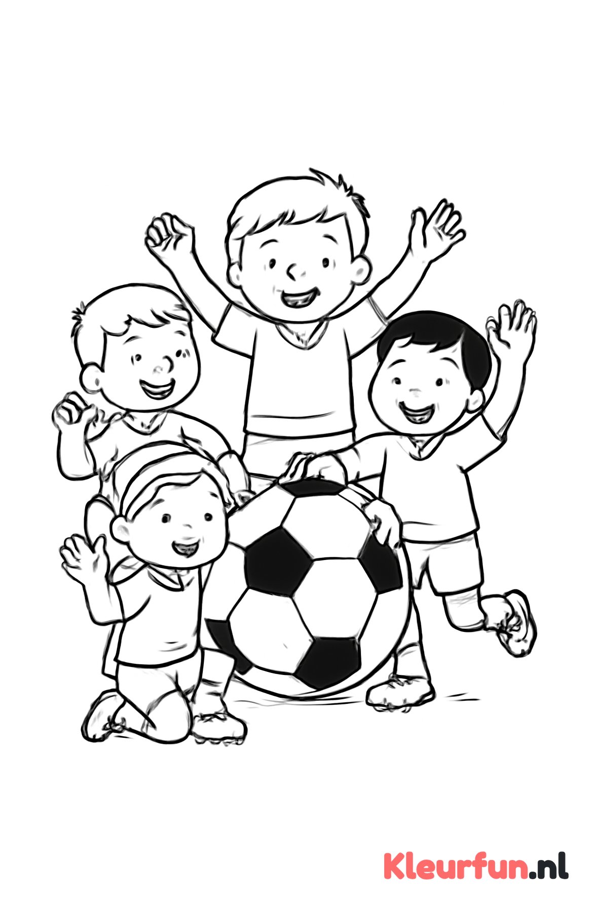 Voetbalteam juicht samen