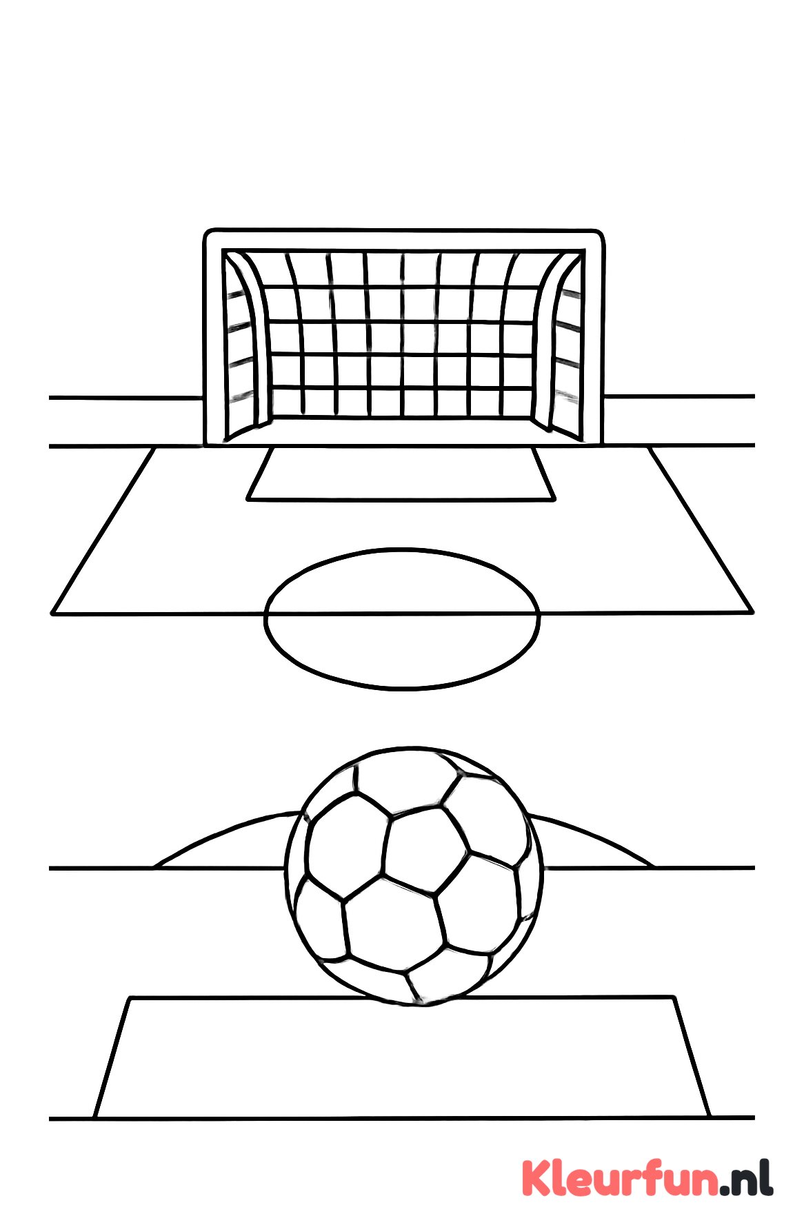 Voetbalveld met doel