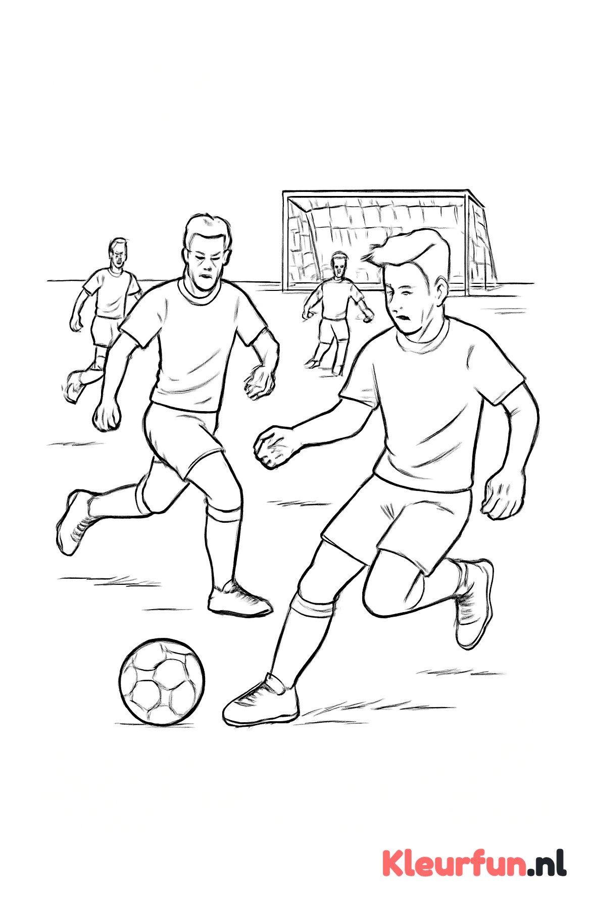 Voetbalwedstrijd in actie