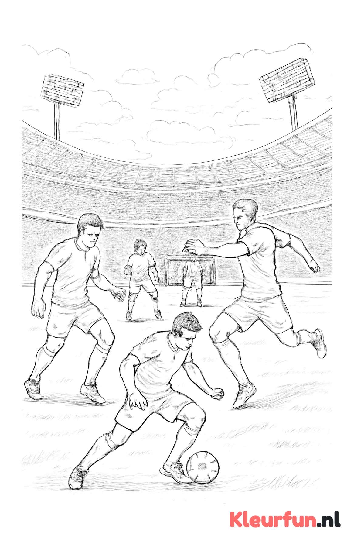 Voetbalwedstrijd in actie