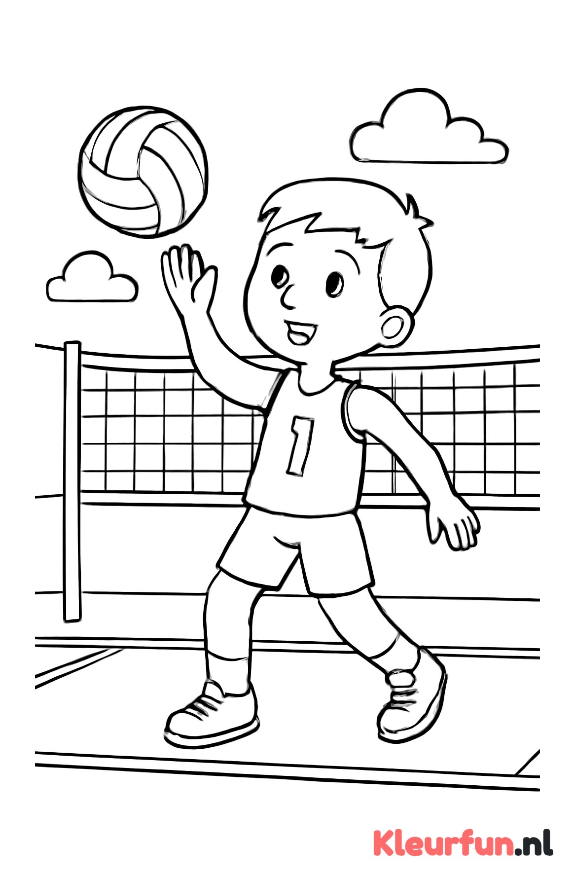 Volleybal speler serveert