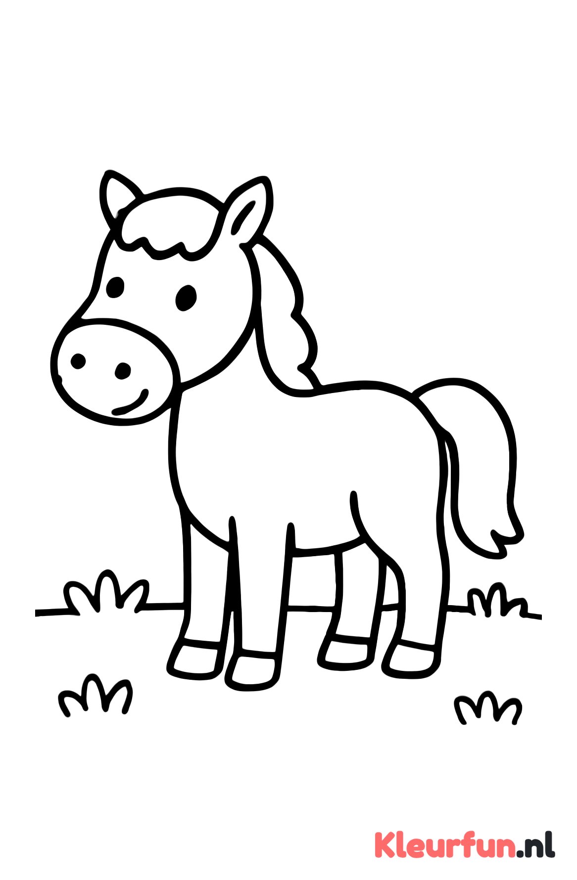 Vriendelijk groot paard voor peuters