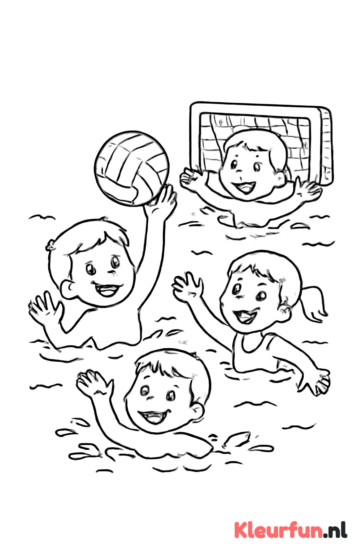 Waterpolowedstrijd met kinderen