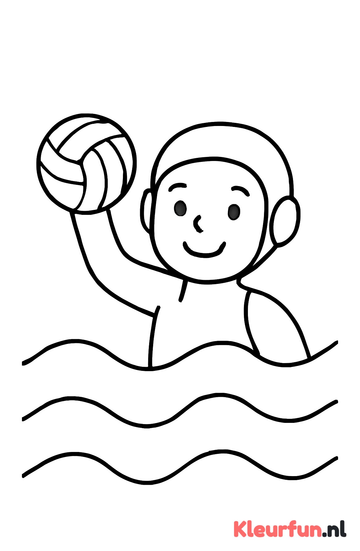 Waterpolo speler met badmuts