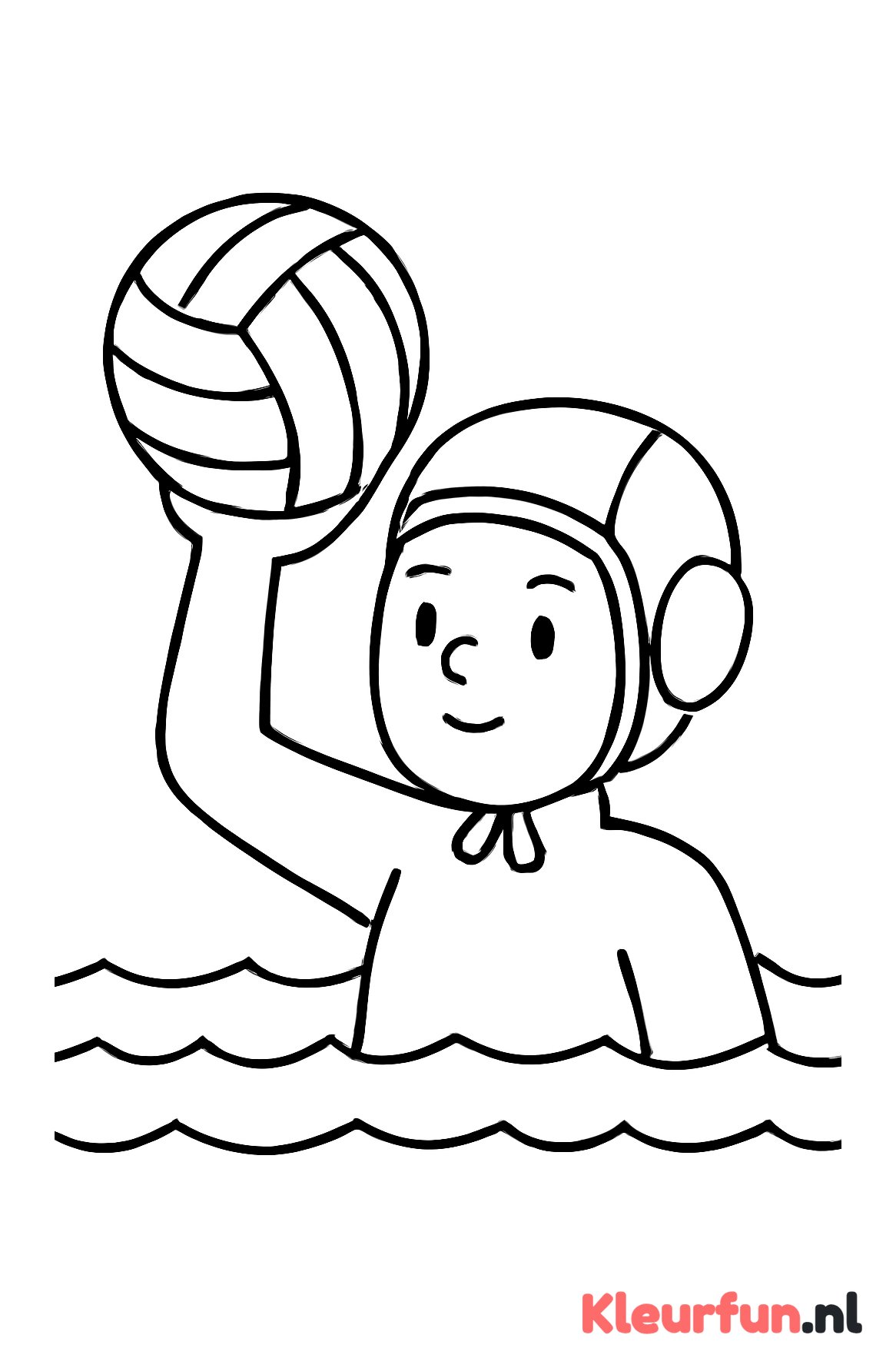 Waterpolo speler met bal