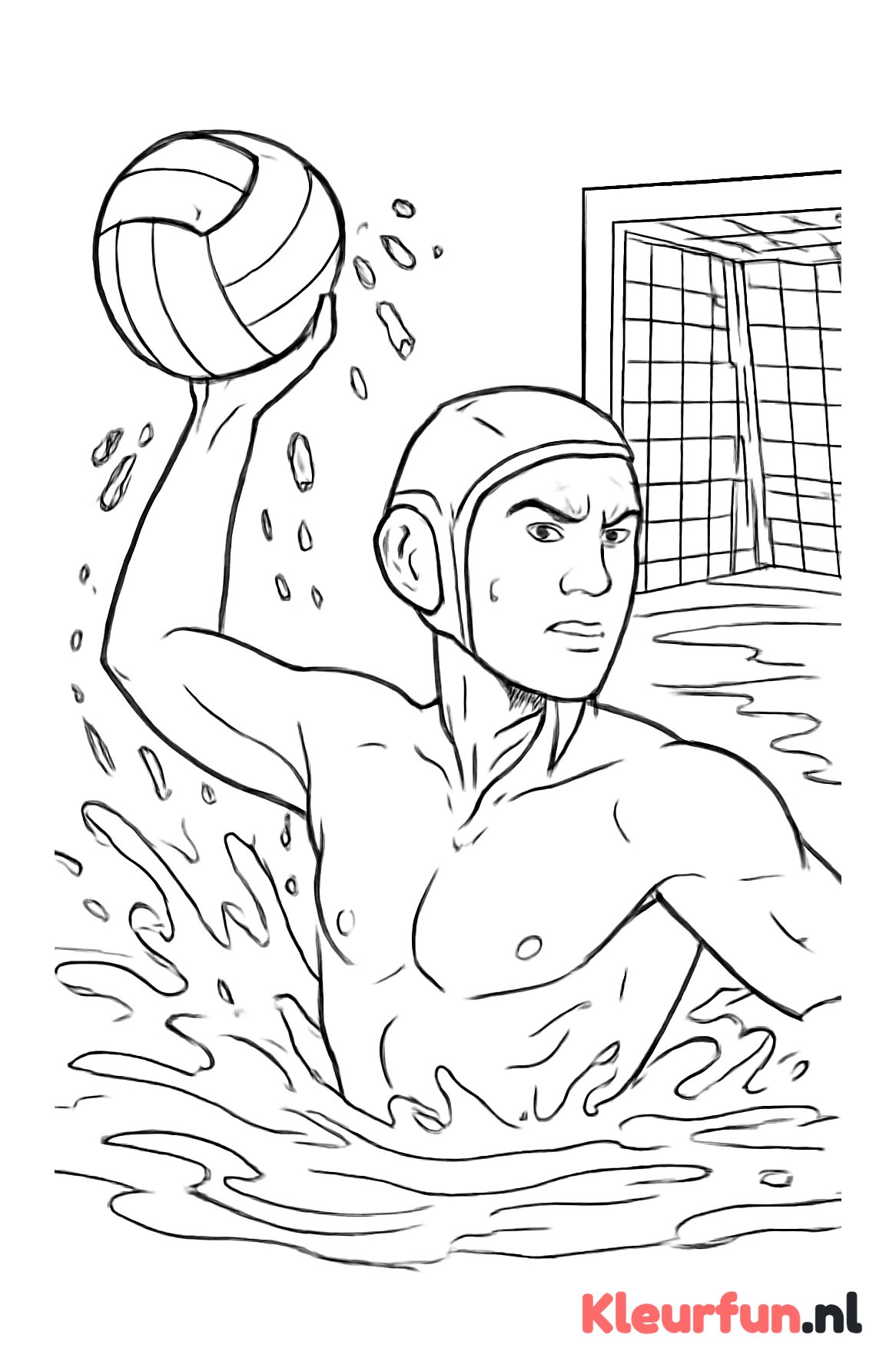 Waterpolospeler die een worp doet