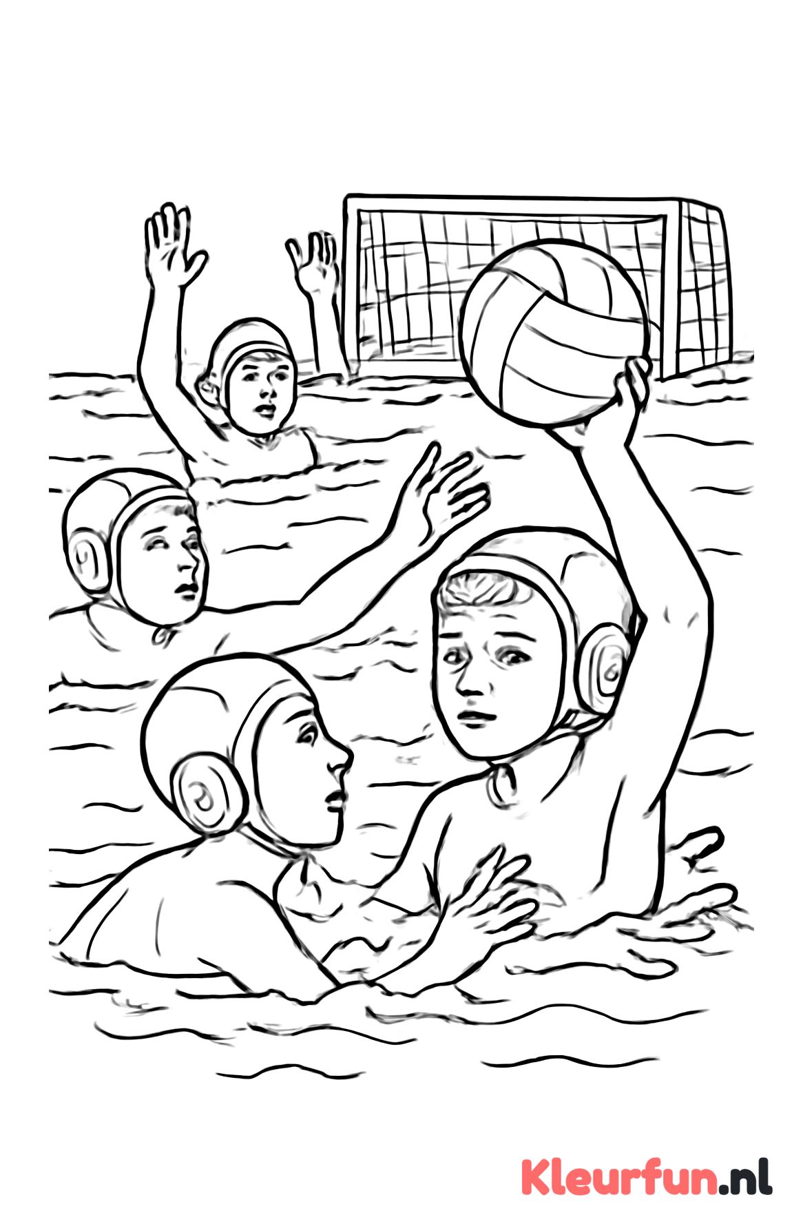 Waterpolowedstrijd in actie