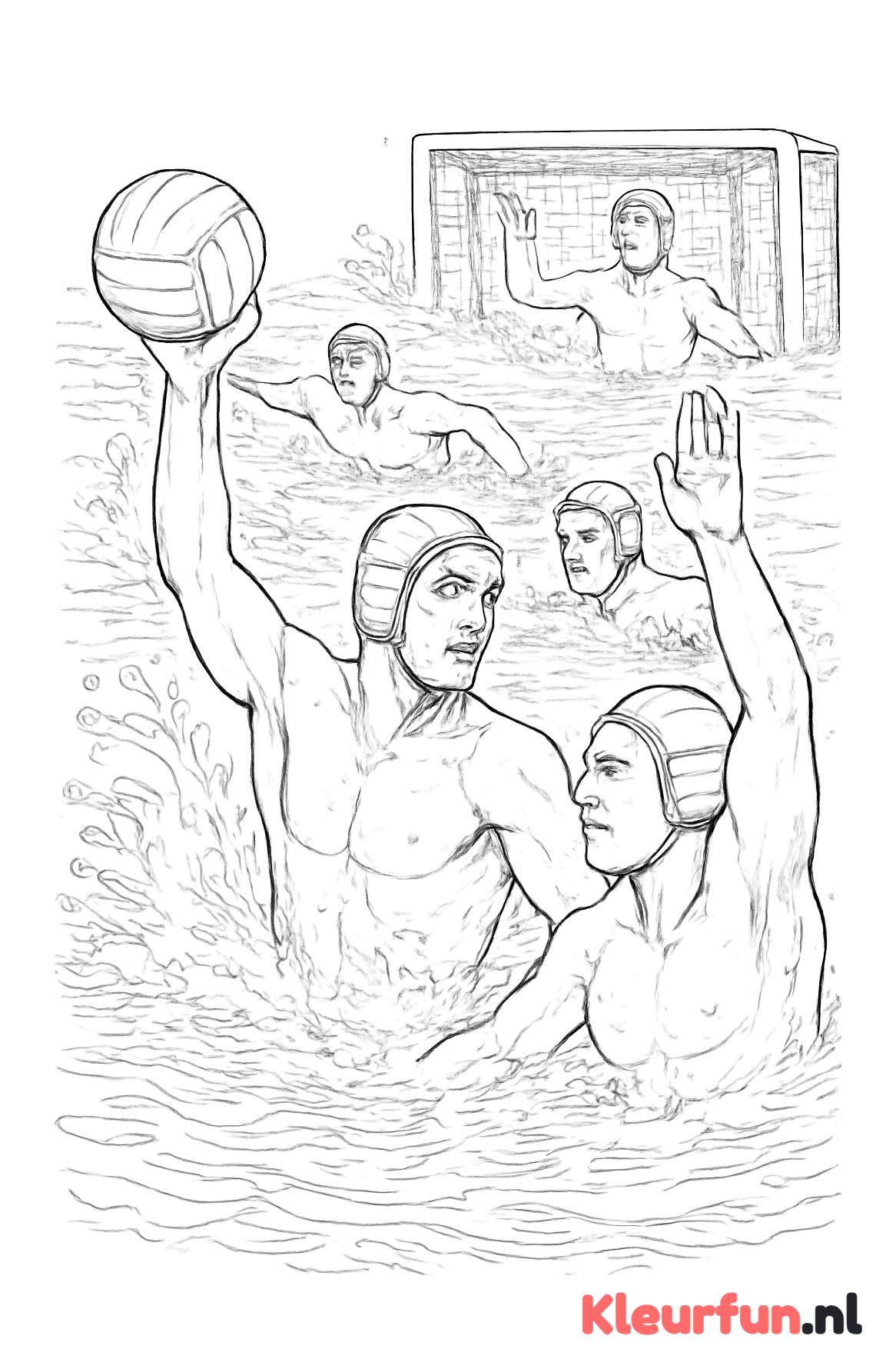 Dynamische waterpolo wedstrijd