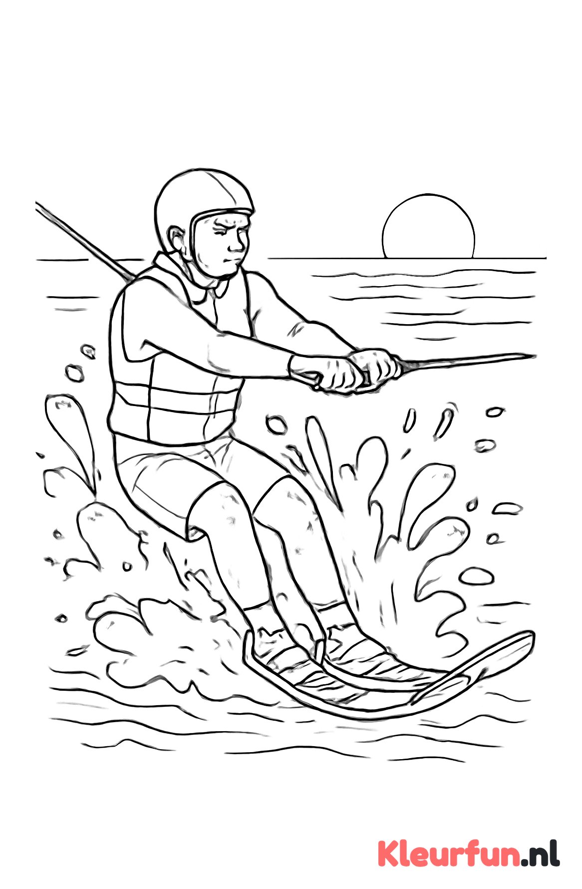 Waterskiër op hoge snelheid