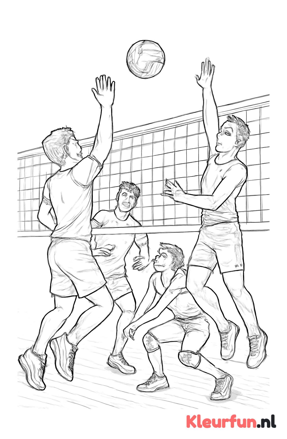 Volleybalwedstrijd in actie