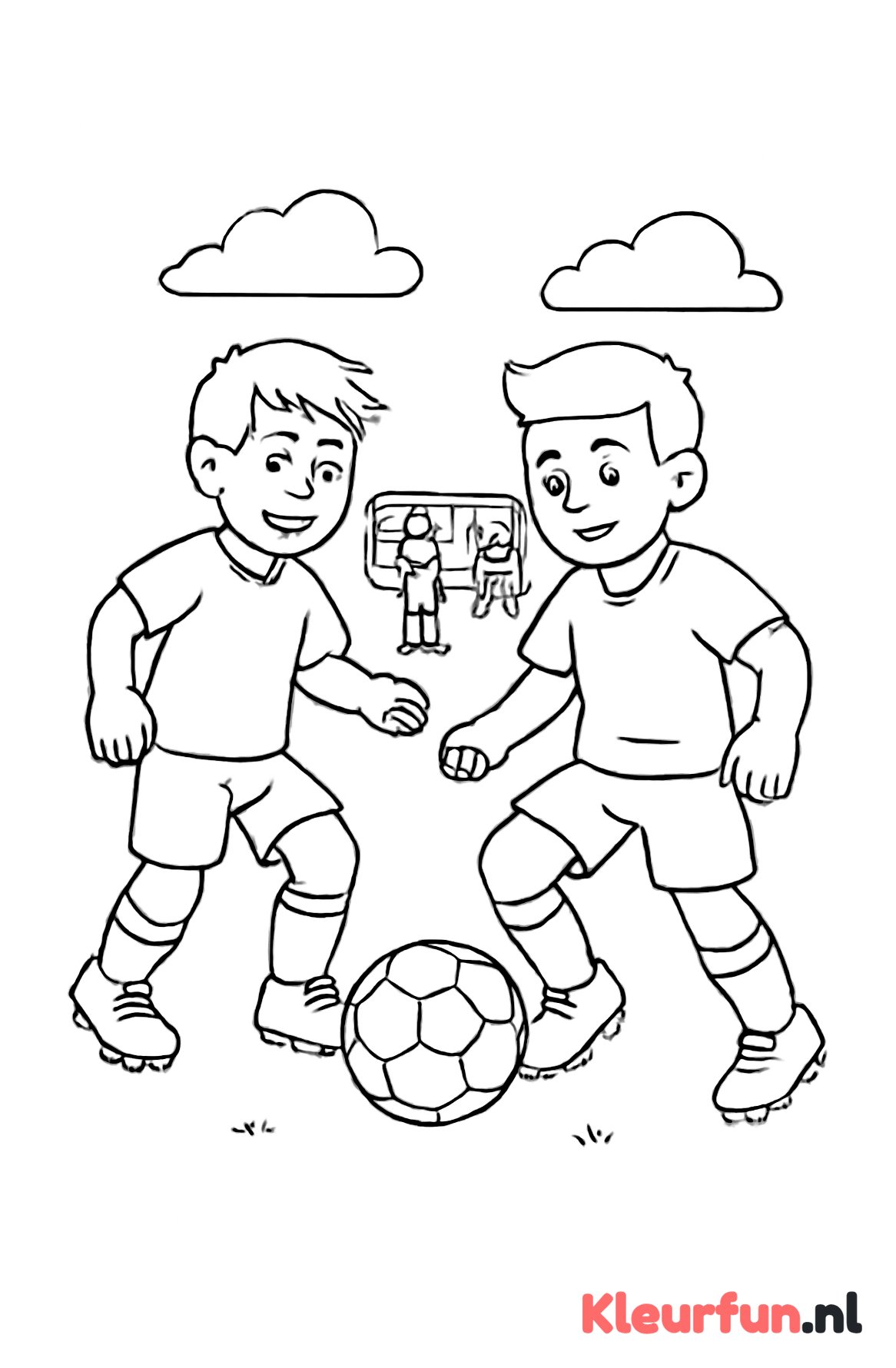 Voetbalwedstrijd met teams