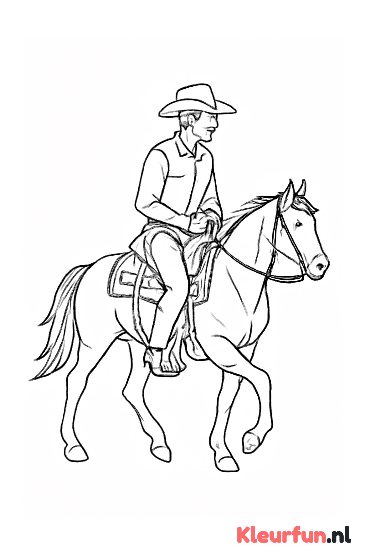Western ruiter te paard