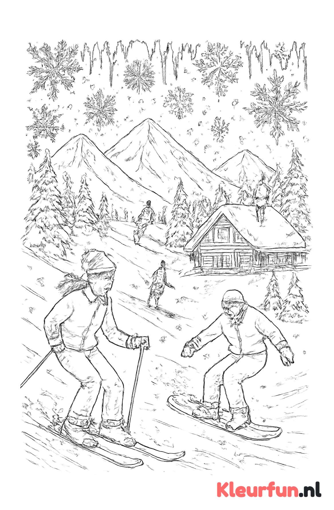 Winters berglandschap met sneeuw en wintersport