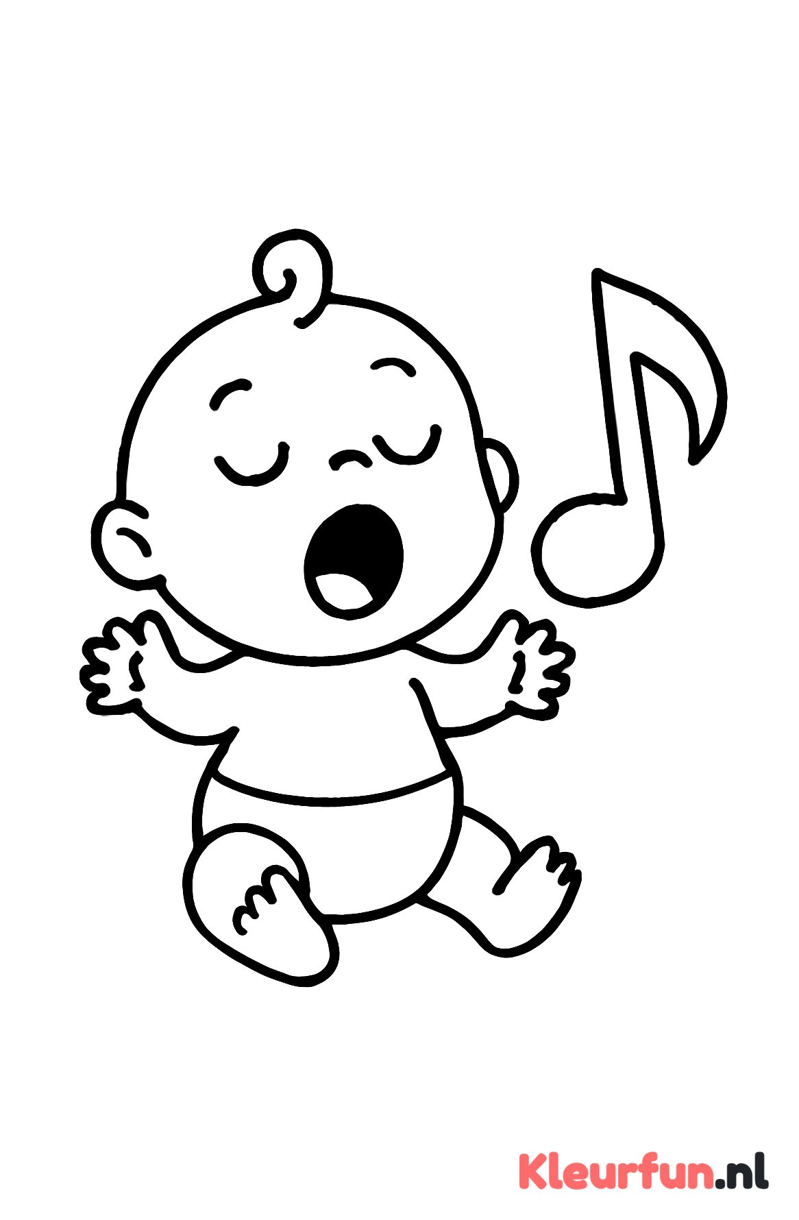 Baby zingt met muzieknoot