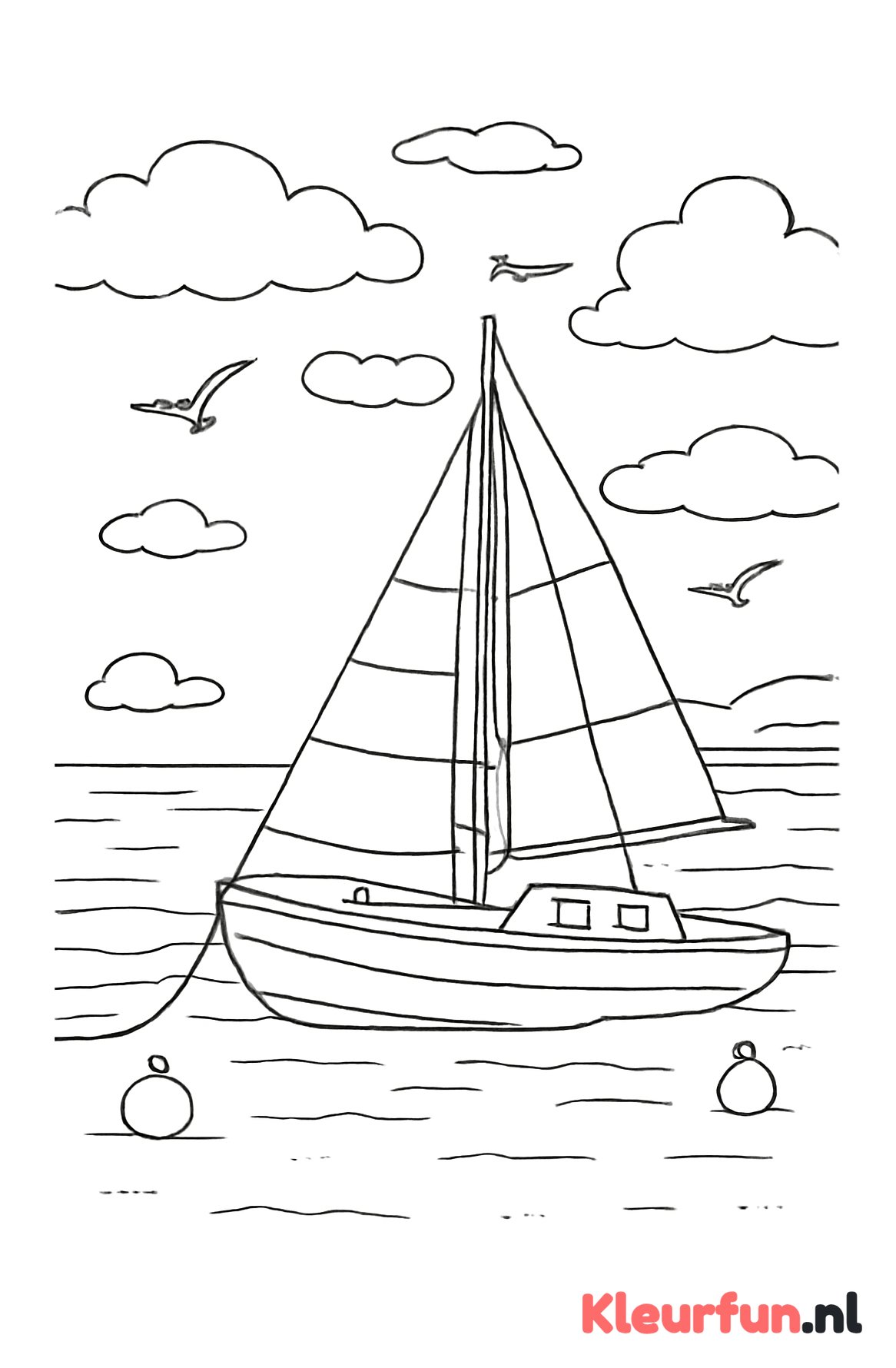 Zeilboot aan de Kust