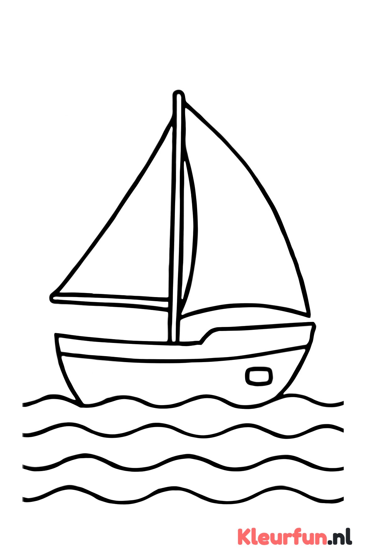 Zeilboot op de vijver met meeuwen