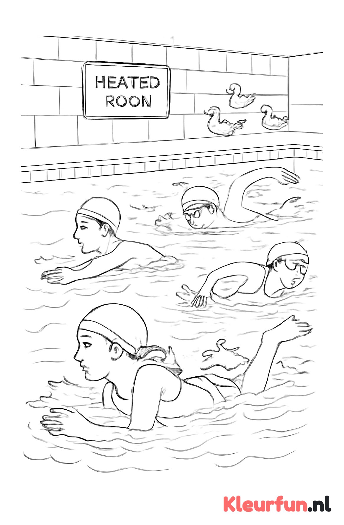 Kinderen tijdens zwemles