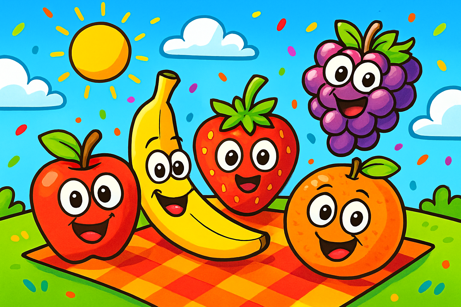 Fruit kleurplaten