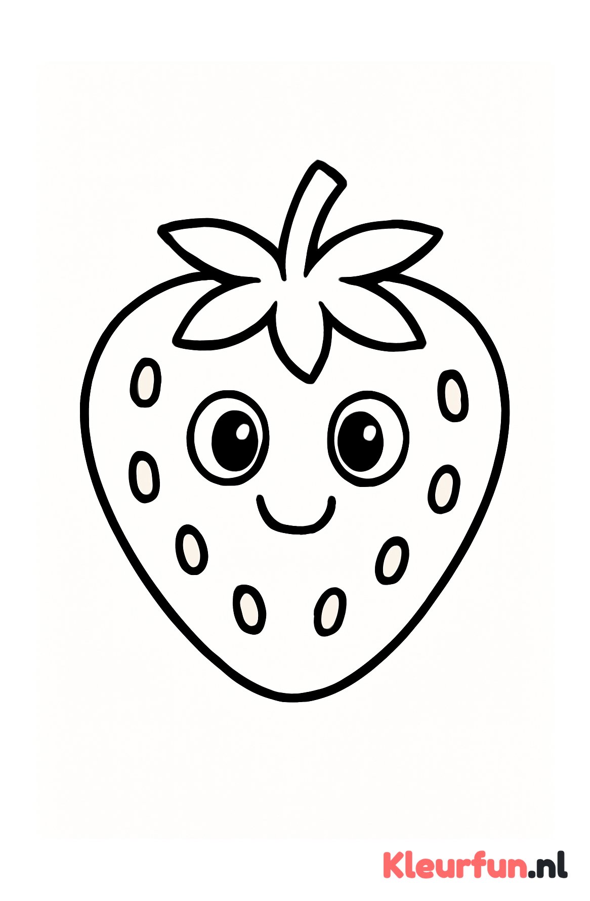 Aardbei met gezicht