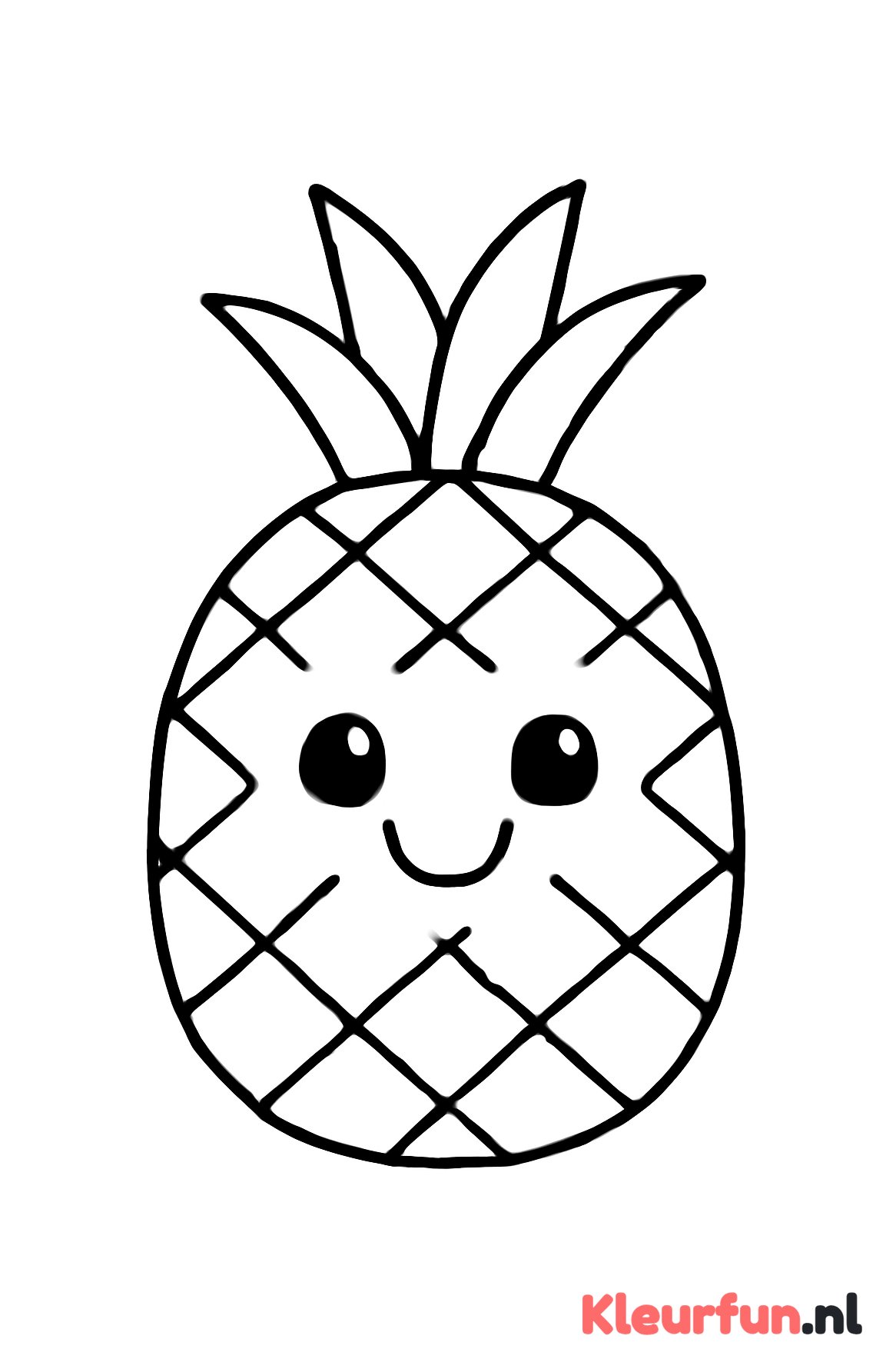 Ananas met vrolijk gezicht