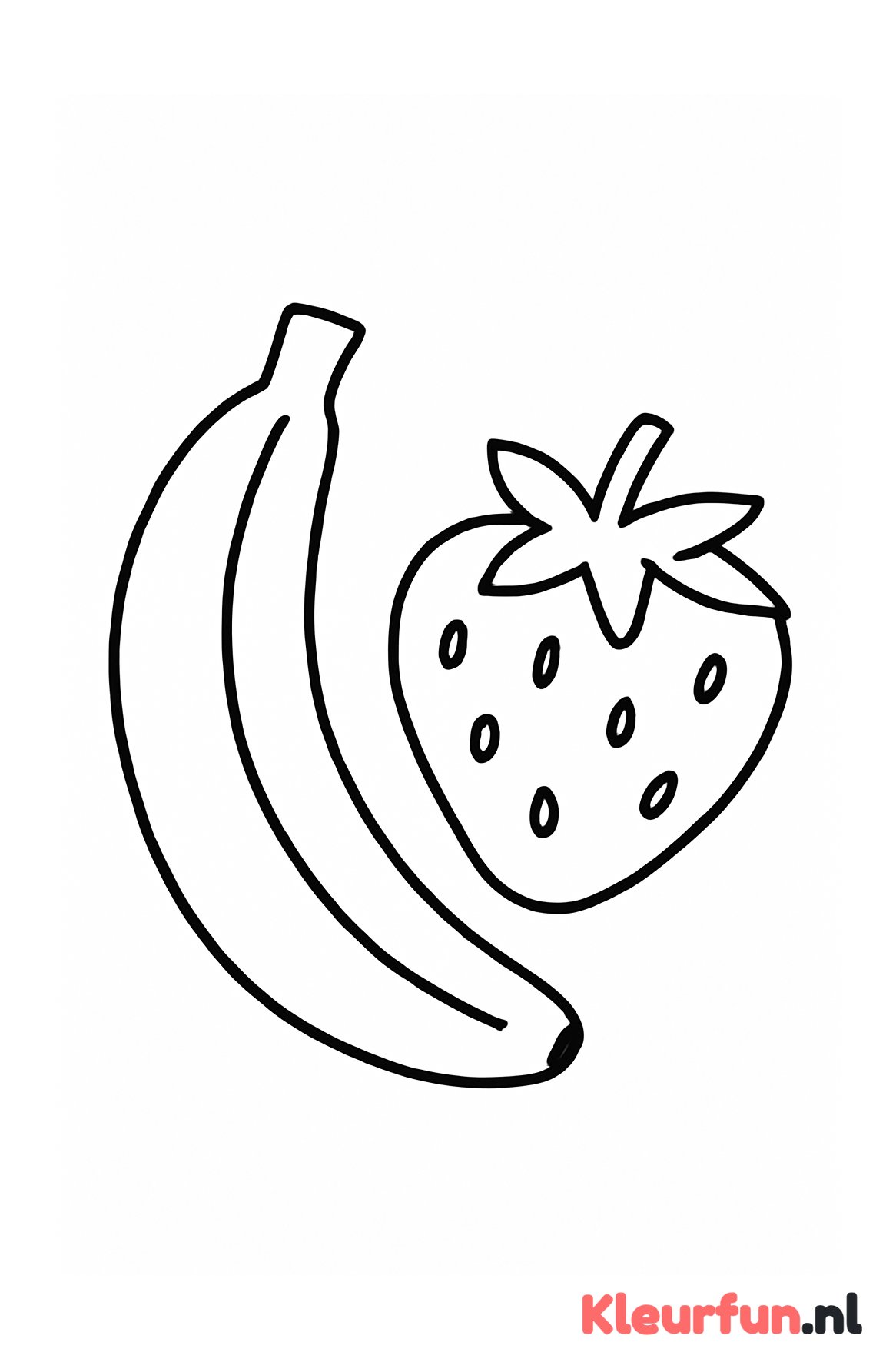 Banaan en Aardbei Groot en Eenvoudig