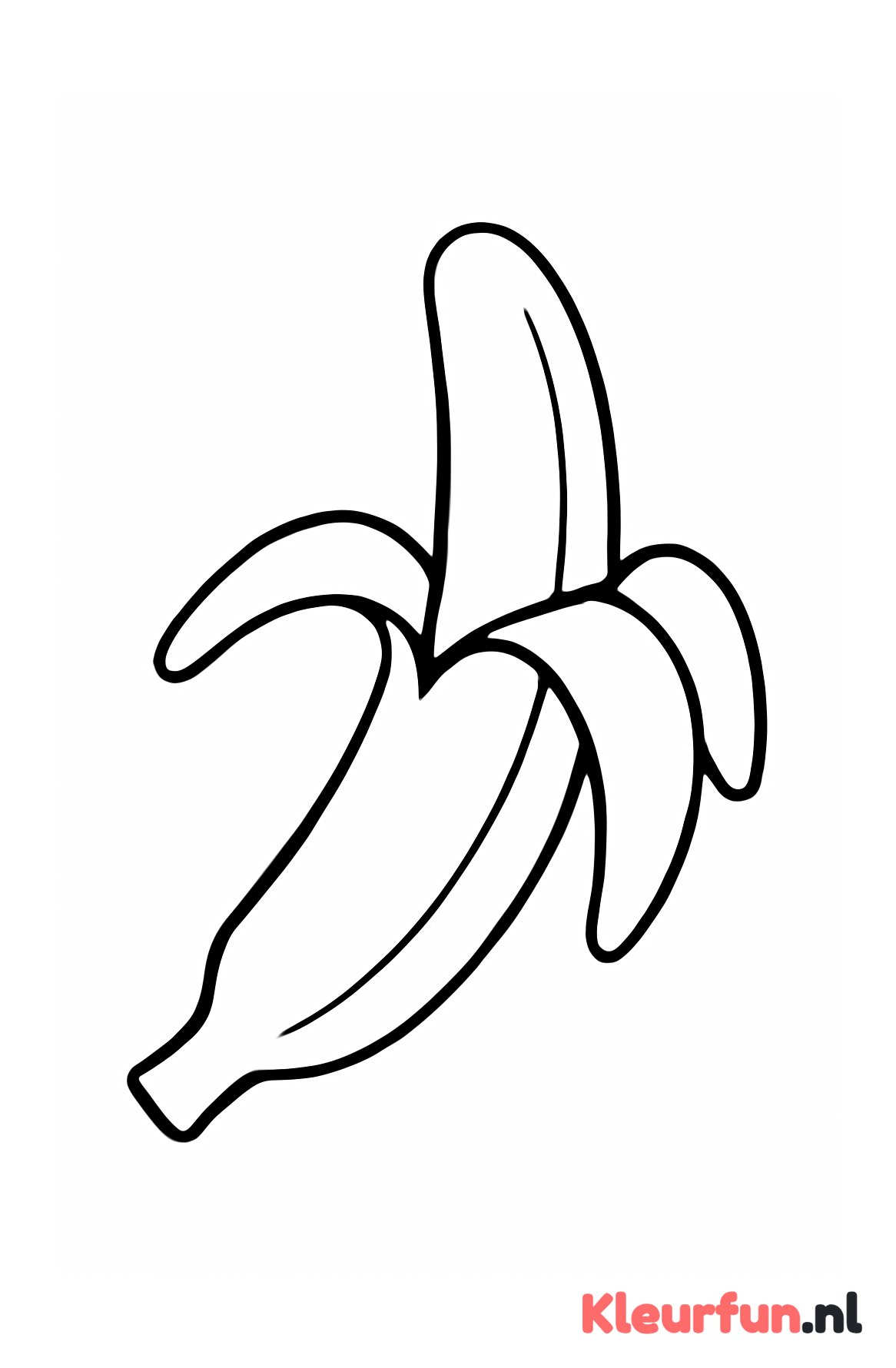Banaan met halve schil