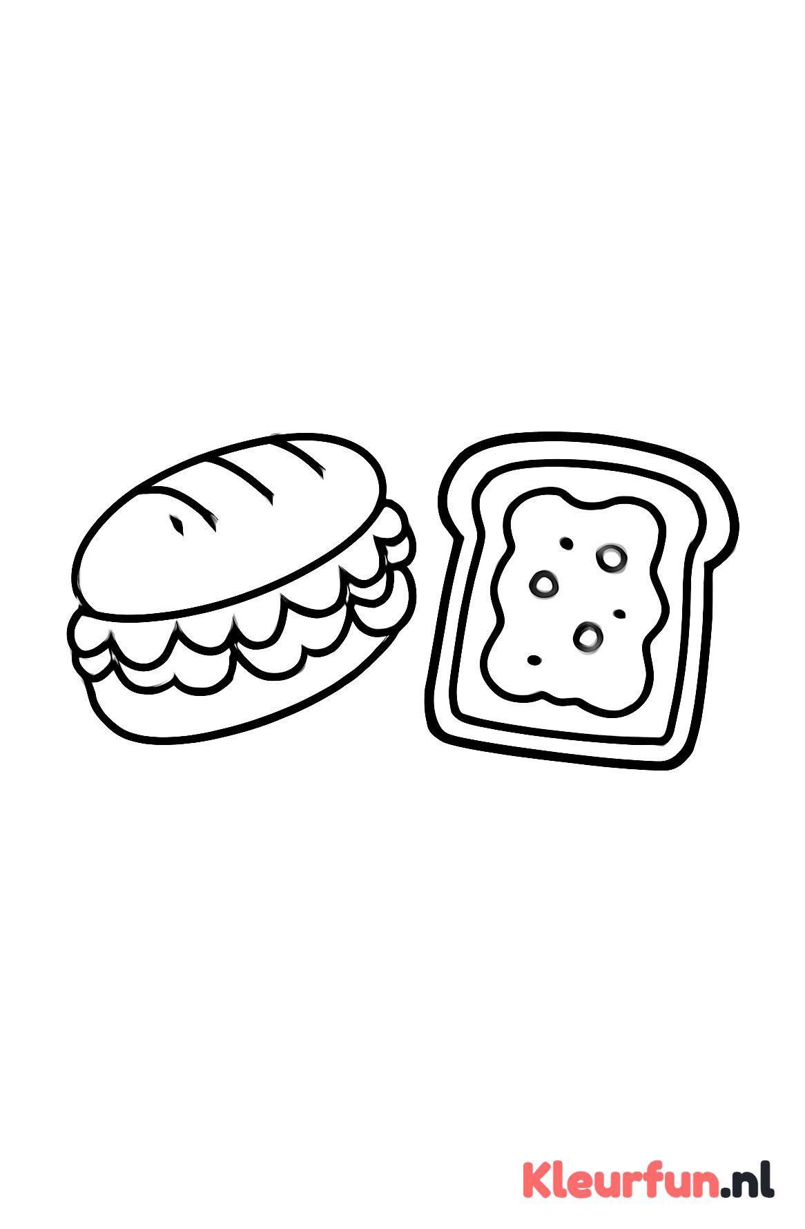 Belegde broodjes met jam en sla